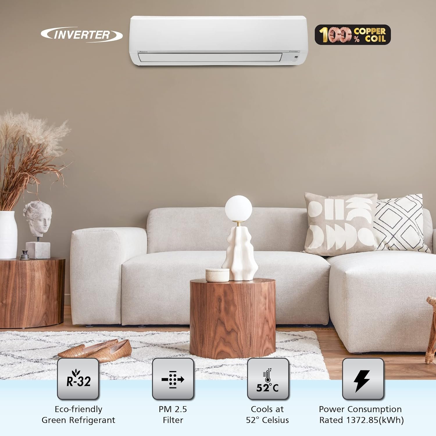 Daikin FTKL71U 2.1 Ton 3 Star Inverter Split AC (Power Chill, PM2.5 Filter, Silent, 10Yr Warranty) - Image 3