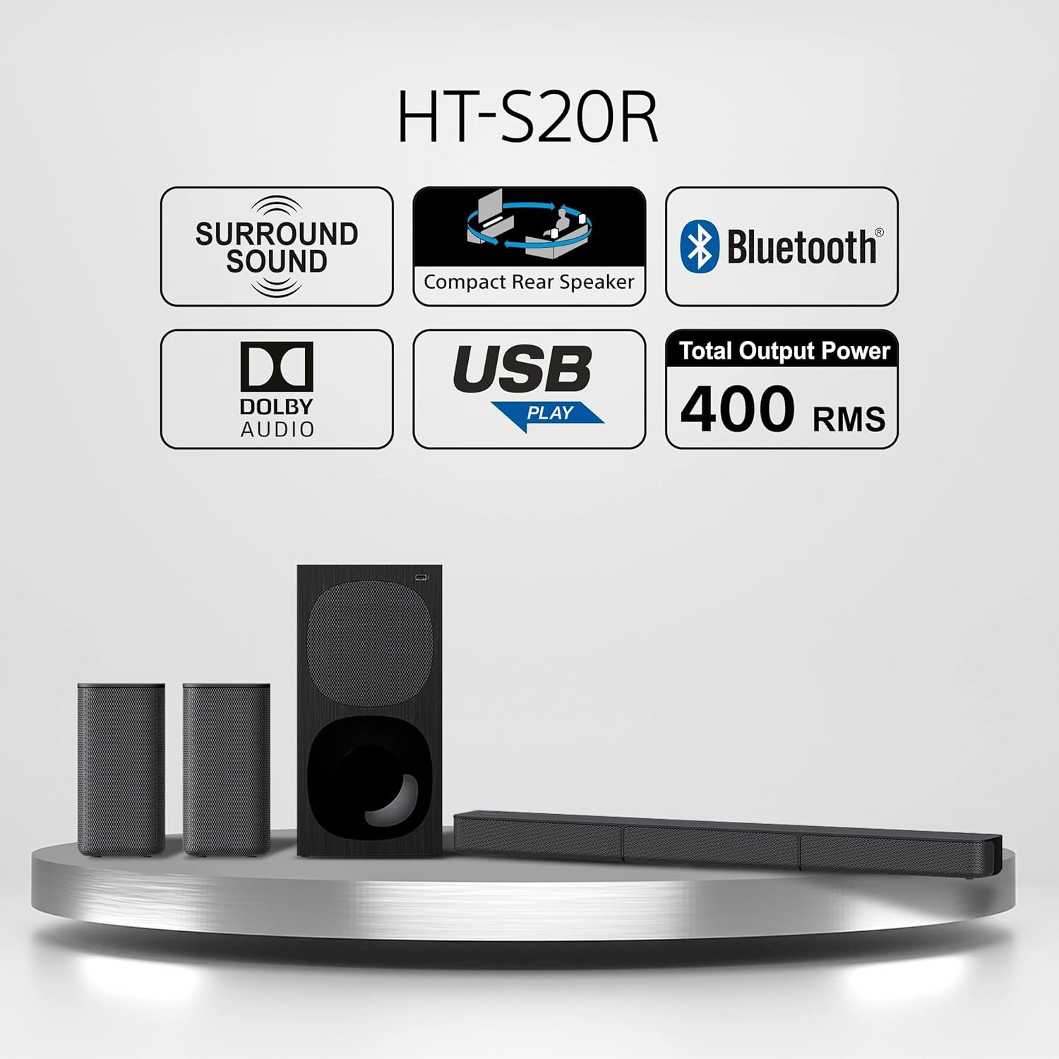 Sony HT-S20R Real 5.1ch Dolby Digital Soundbar for TV 5.1ch Home Theatre System (400W) - Image 2