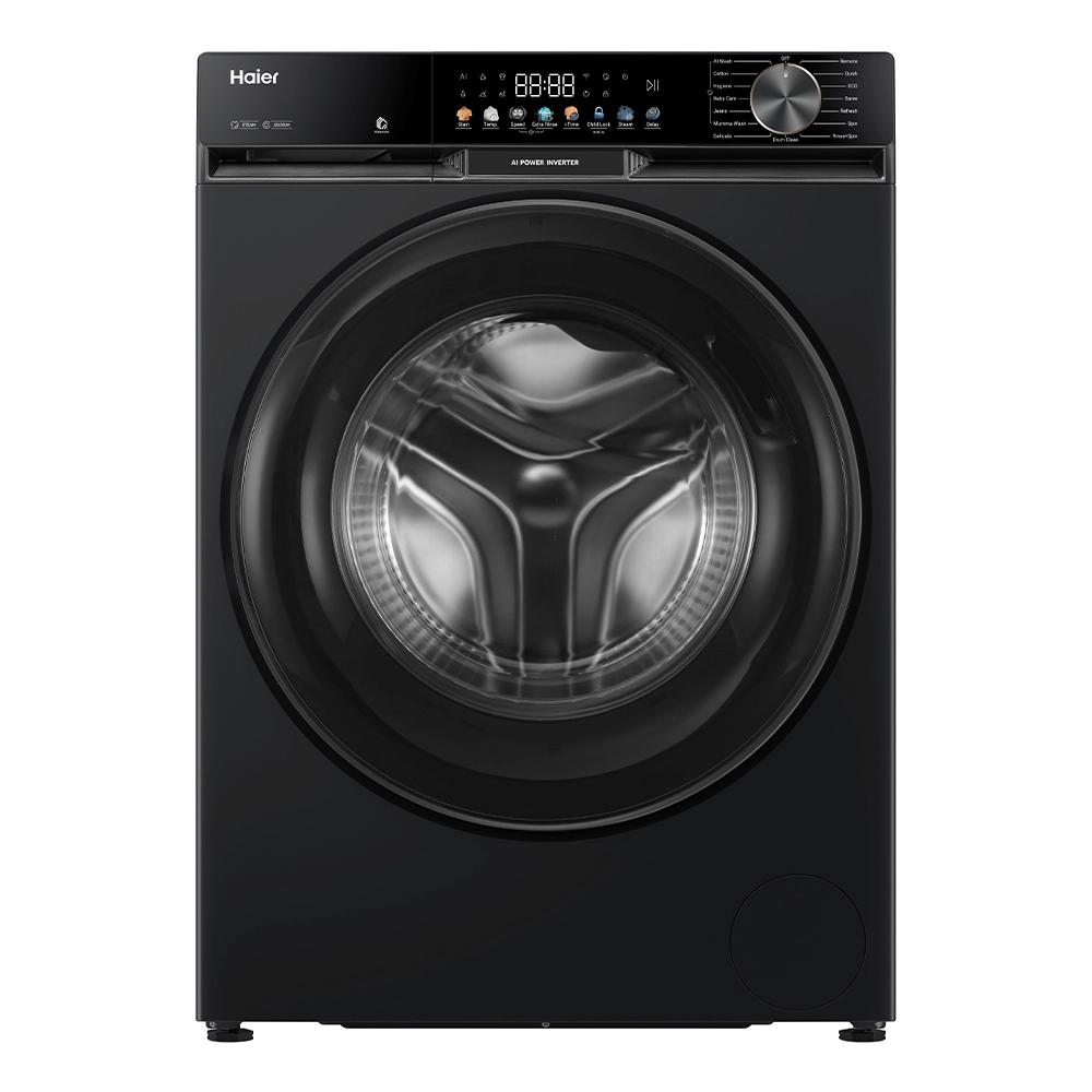Haier 9 kg 1400 RPM Front Load Washing Machine – HW90-IM14F5BKU1, Black Haier 9 kg 1400 RPM Front Load Washing Machine – HW90-IM14F5BKU1, Black