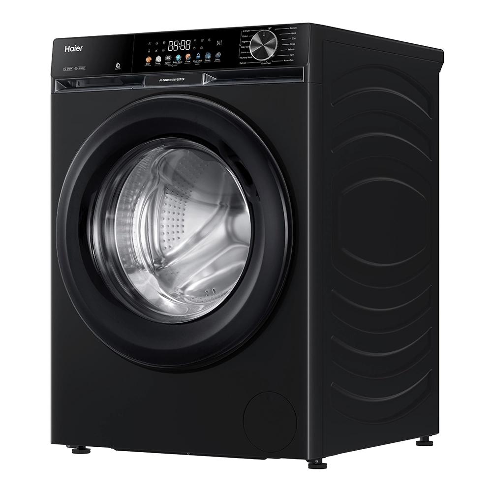 Haier 9 kg 1400 RPM Front Load Washing Machine – HW90-IM14F5BKU1, Black - Image 2