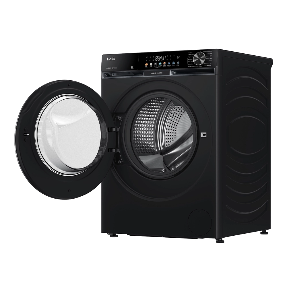 Haier 9 kg 1400 RPM Front Load Washing Machine – HW90-IM14F5BKU1, Black - Image 4