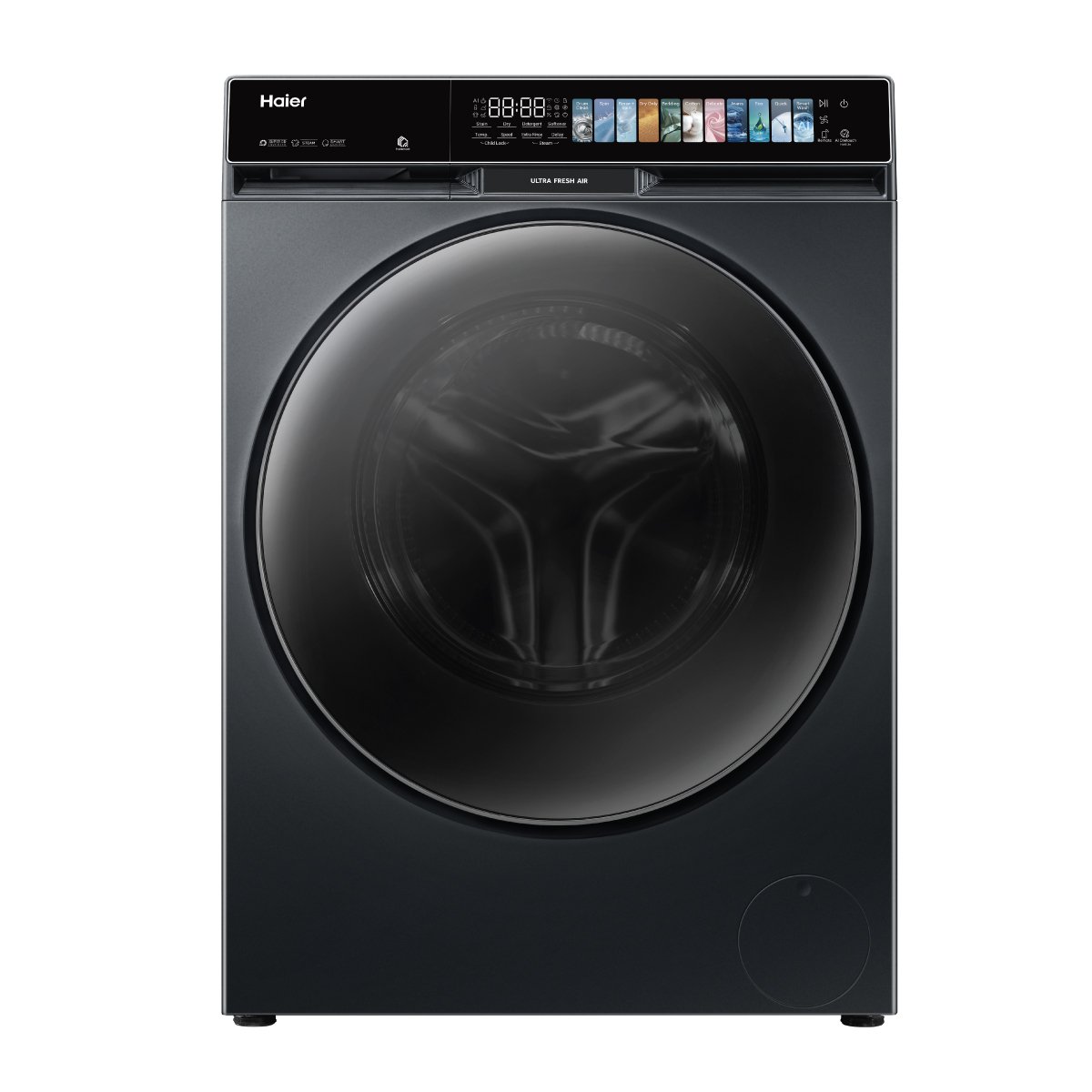 Haier 12 kg / 8 kg 1400 RPM Front Load Washer Dryer – HWD120-DM14F17BKU1, Black Haier 12 kg / 8 kg 1400 RPM Front Load Washer Dryer – HWD120-DM14F17BKU1, Black
