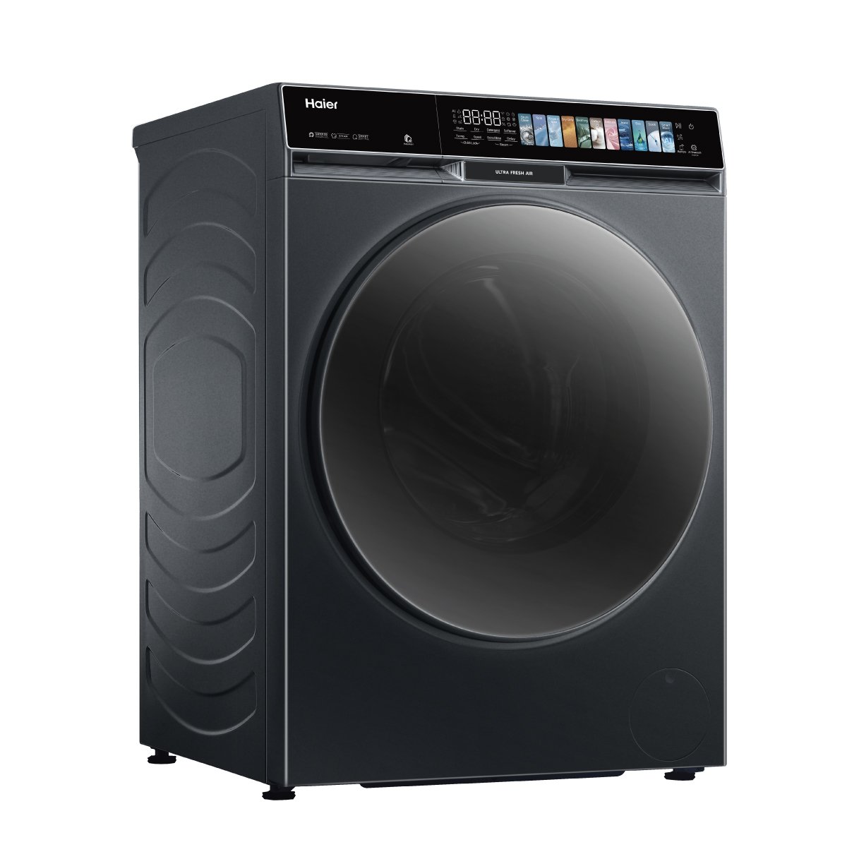 Haier 12 kg / 8 kg 1400 RPM Front Load Washer Dryer – HWD120-DM14F17BKU1, Black - Image 3