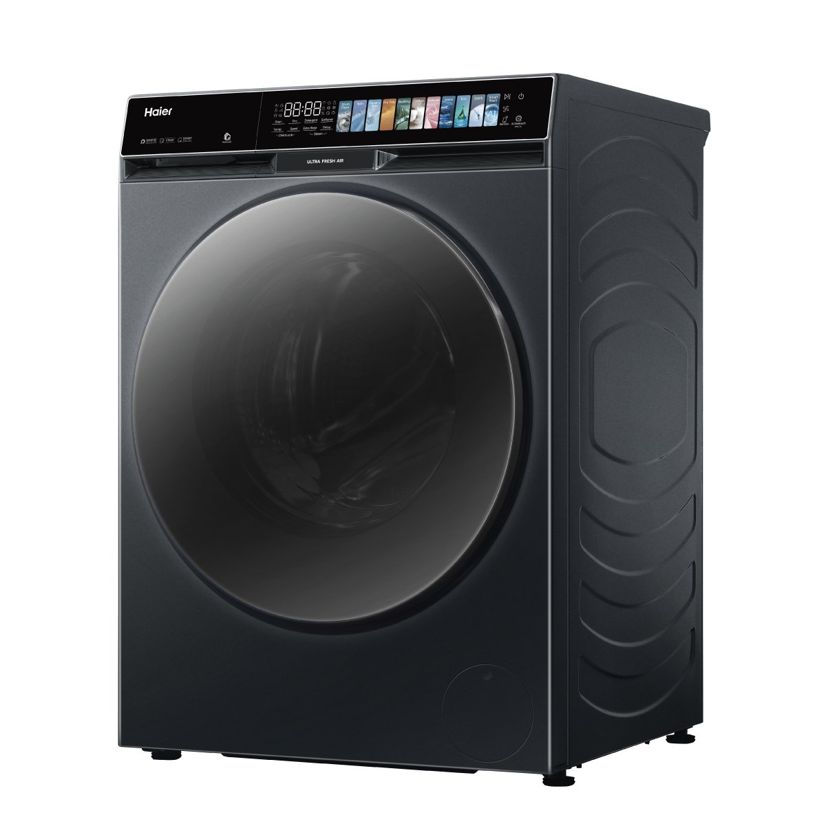 Haier 12 kg / 8 kg 1400 RPM Front Load Washer Dryer – HWD120-DM14F17BKU1, Black - Image 2