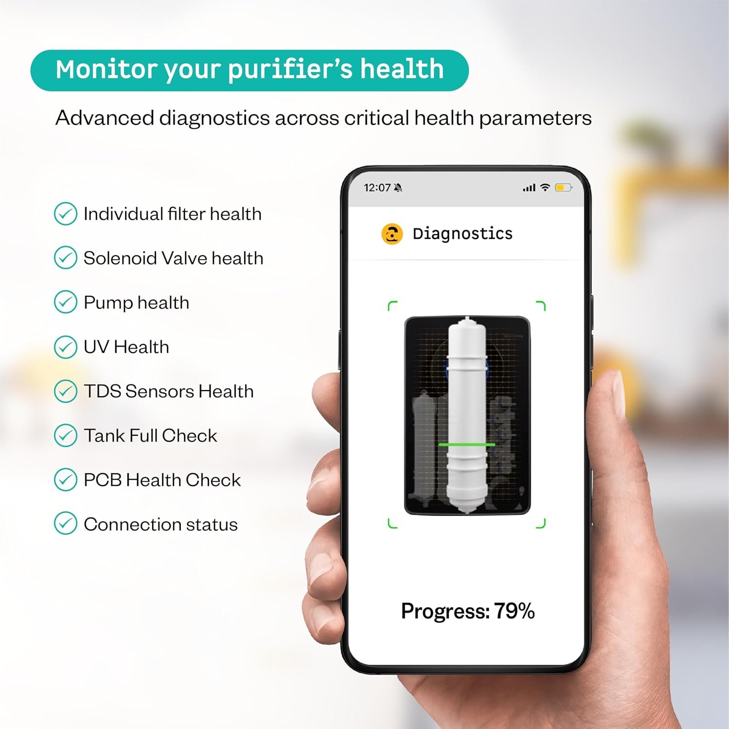 Intellon diagnostics screen showing component health checks
