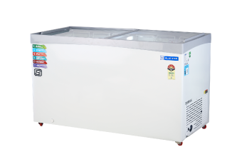 Blue Star glass-top sliding-lid chest freezer; representative category image
