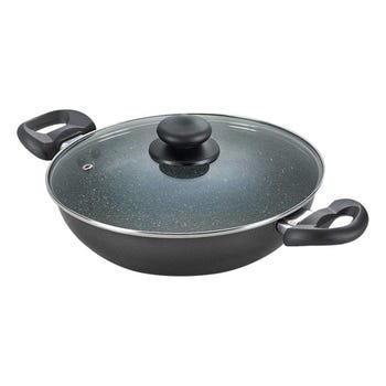 Prestige Omega Deluxe Granite Non-stick Round Base Kadai (Black); representative product photograph