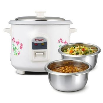Prestige Delight PRWO Electric Rice Cooker (White), 0.6 Litre; representative product photograph