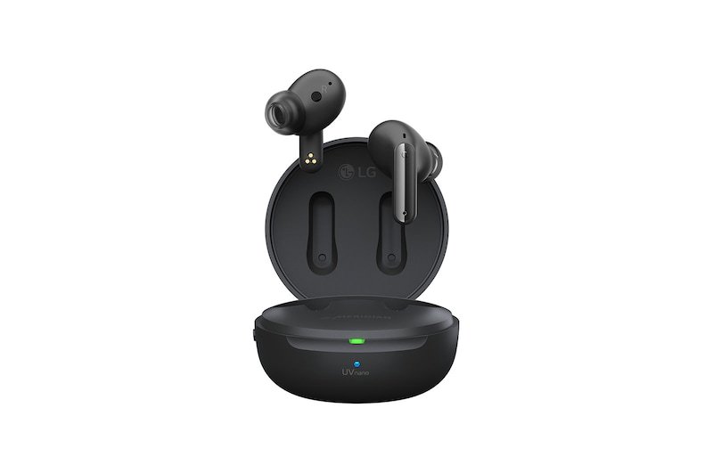 LG TONE-FP9 wireless earbuds with charging case; representative product photograph
