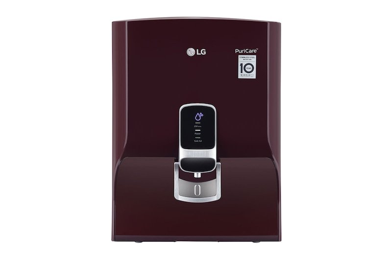 LG WW120NNC UF and UV water purifier in crimson red; representative model