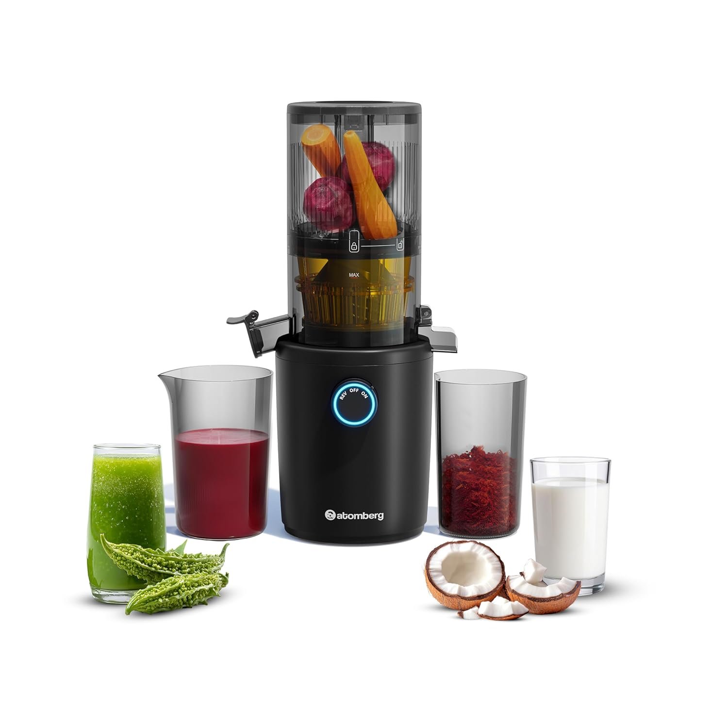 Atomberg Althea Midnight Black 200W cold press juicer Atomberg Althea Midnight Black 200W cold press juicer